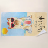 サマーヨークシャーテリア ビーチタオル (正面)