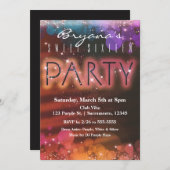 サマーライツスパークルダンスクラブパーティの招待状 招待状 (正面/裏面)