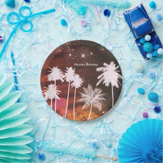 サマーライトスパークルダンスクラブ誕生日パーティー ペーパープレート (パーティー)