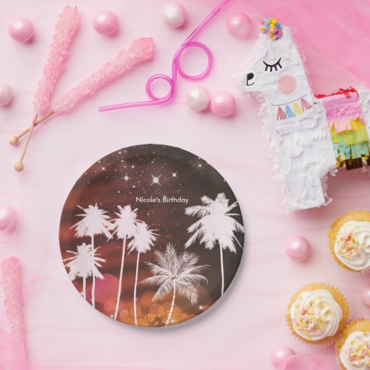 サマーライトスパークルダンスクラブ誕生日パーティー ペーパープレート (パーティー)