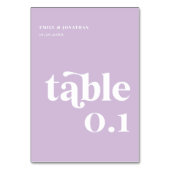 サマーライトパープル薄紫結婚ズ テーブルナンバー (正面)