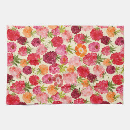 サマーラズベリーウォーターカラーコケット キッチンタオル