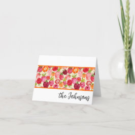 サマーラズベリーウォーターカラーコケット サンキューカード