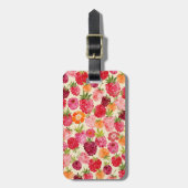 サマーラズベリーウォーターカラーコケット ラゲッジタグ (正面縦)