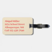 サマーラズベリーウォーターカラーコケット ラゲッジタグ (裏面横)