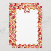 サマーラズベリーウォーターカラーコケット 招待状 (正面/裏面)