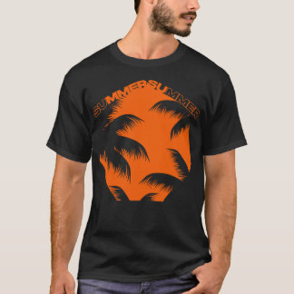 サマーラブ夏期おもしろいタイムおもしろいサマービーチS Tシャツ