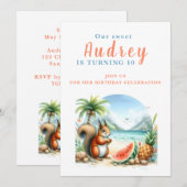 サマーリス – 誕生日招待状カード 招待状 (正面/裏面)