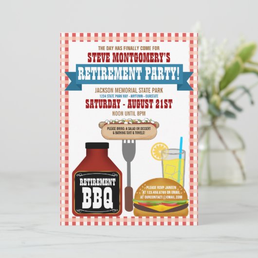 サマーリタイアバーベキューパーティの招待状 招待状 (スタンド正面)