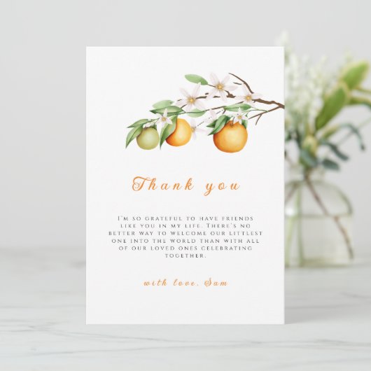 サマーリトルかわいこちゃんクレメンチンベビーシャワー サンキューカード (スタンド正面)
