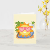 サマーリラックスズバケーションサン カード (黄色い花)