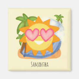 サマーリラックスズバケーションサン マグネット