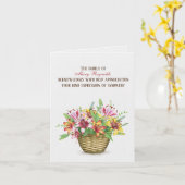 サマーリリーバスケット悔やみや弔慰サンキューカード カード (黄色い花)