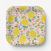 サマーリーピンクレモネードフラワー ペーパープレート (正面)
