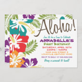 サマールアウ（ハワイ式宴会）ハワイアン招待状 招待状 (正面/裏面)