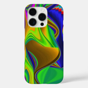 サマーレインボー、抽象的な3Dレインボーアート iPhone 16 PROケース