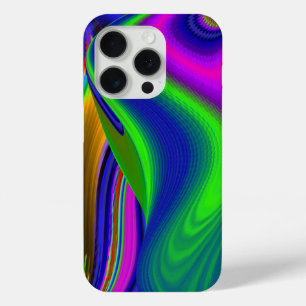 サマーレインボー、抽象的な3Dレインボーアート iPhone 15 PROケース