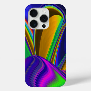サマーレインボー、抽象的な3Dレインボーアート iPhone 15 PROケース