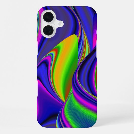 サマーレインボー、抽象的な3Dレインボーアート iPhoneケース (裏面)
