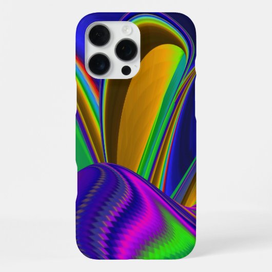 サマーレインボー、抽象的な3Dレインボーアート iPhoneケース (裏面)