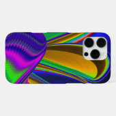 サマーレインボー、抽象的な3Dレインボーアート iPhoneケース (裏面横)
