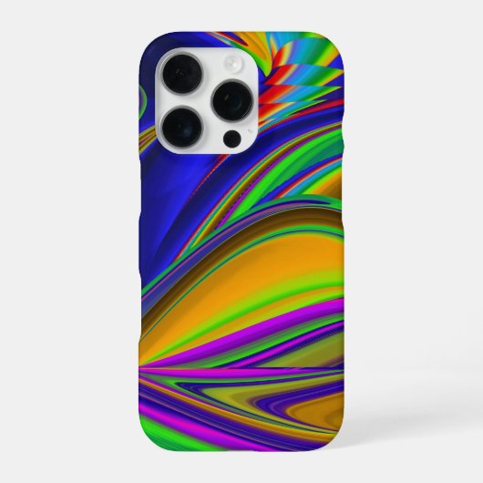 サマーレインボー、抽象的な3Dレインボーアート iPhoneケース (裏面)