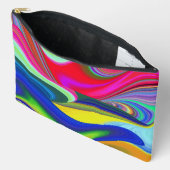 サマーレインボー、抽象芸術3Dレインボワート アクセサリーポーチ (見開き)