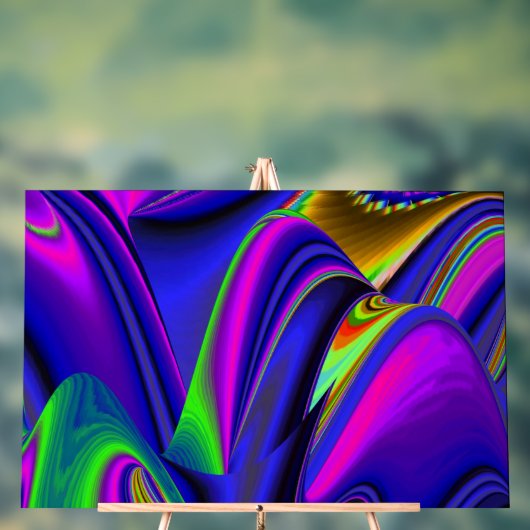 サマーレインボー、抽象芸術3Dレインボワート アクリルサイン (ニュートラル)