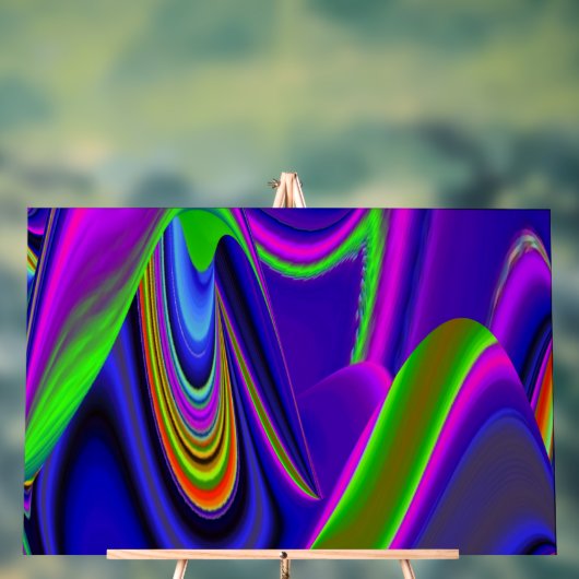 サマーレインボー、抽象芸術3Dレインボワート アクリルサイン (ニュートラル)