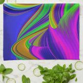 サマーレインボー、抽象芸術3Dレインボワート キッチンタオル (折り畳み)