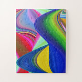 サマーレインボー、抽象芸術3Dレインボワート ジグソーパズル (縦)