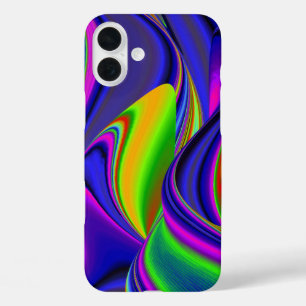 サマーレインボー、抽象芸術3Dレインボワート iPhone 16 PLUSケース