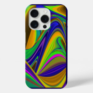 サマーレインボー、抽象芸術3Dレインボワート iPhone 15 PROケース