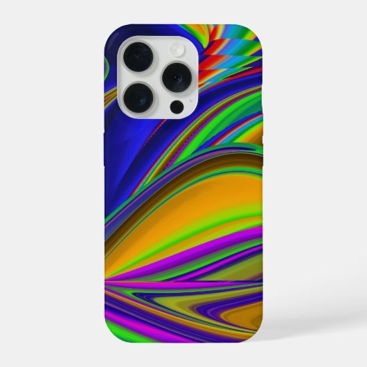 サマーレインボー、抽象芸術3Dレインボワート iPhoneケース (裏面)