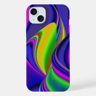サマーレインボー、抽象芸術3Dレインボワート iPhone 15 PLUSケース