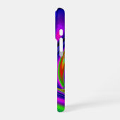 サマーレインボー、抽象芸術3Dレインボワート iPhoneケース (左側面)