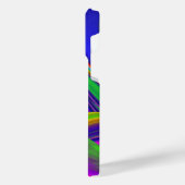 サマーレインボー、抽象芸術3Dレインボワート iPhoneケース (左側面)