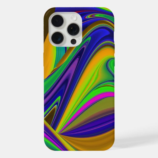 サマーレインボー、抽象芸術3Dレインボワート iPhoneケース (裏面)