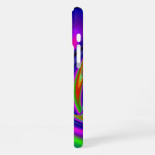 サマーレインボー、抽象芸術3Dレインボワート iPhoneケース (左側面)