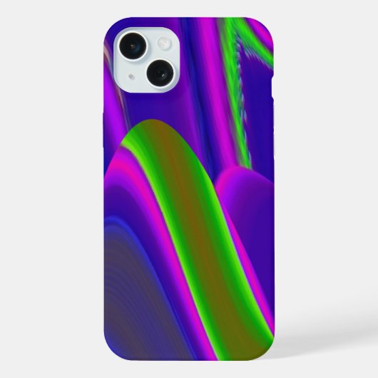 サマーレインボー、抽象芸術3Dレインボワート iPhoneケース (裏面)