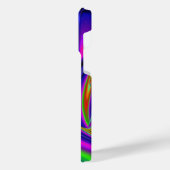 サマーレインボー、抽象芸術3Dレインボワート iPhoneケース (左側面)