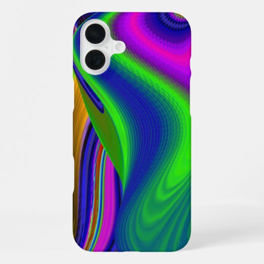 サマーレインボー、抽象芸術3Dレインボワート iPhoneケース (裏面)
