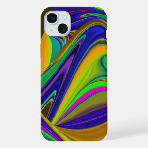 サマーレインボー、抽象芸術3Dレインボワート iPhone 15 PLUSケース