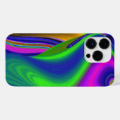 サマーレインボー、抽象芸術3Dレインボワート iPhoneケース (裏面横)