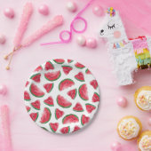 サマーレッドグリーンスイカの水の色パターン ペーパープレート (パーティー)