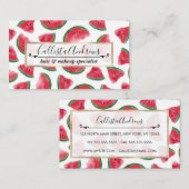 サマーレッドグリーンスイカの水の色パターン 名刺 (正面/裏面)