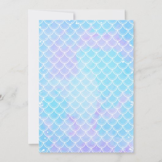 サマーレッドヘアマーメイドザシー誕生日 招待状 (裏面)