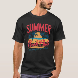 サマーレトロブッククラブおもしろいビーチバケーション Tシャツ