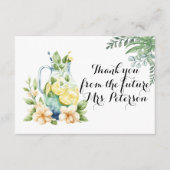 サマーレモネードブライダルシャワーサンキュー エンクロージャーカード (正面)