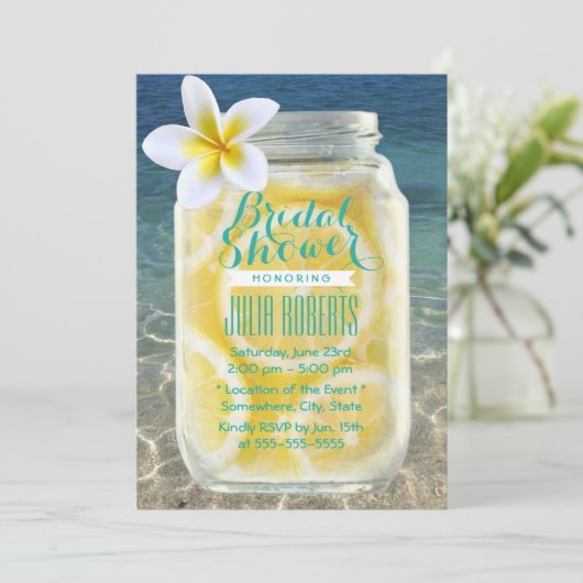 サマーレモネードメイスンジャービーチブライダルシャワー 招待状 (スタンド正面)